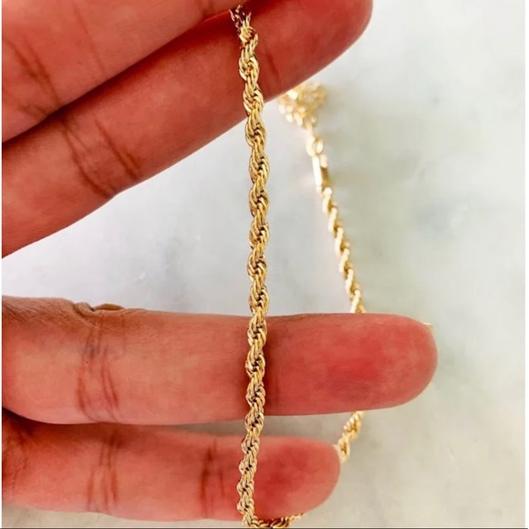 10k solid gold anklet 2mm 10inch Not plated HUGE SALE! Add to bundle and save! - Picture 6 of 6